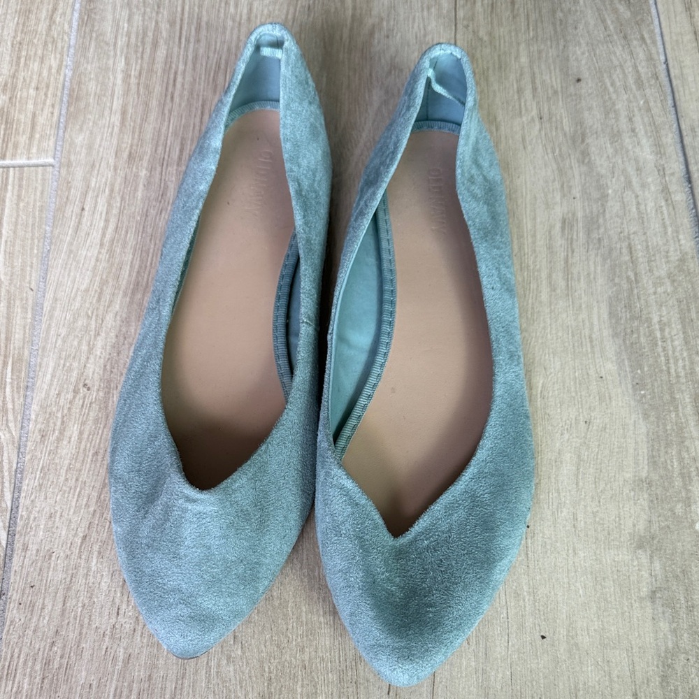 Old Navy Suede Flats in Soft Green